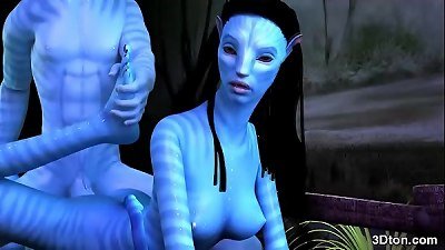 Avatar babe anal screwed by fat blue penis