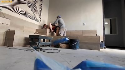 THE CONSTRUCTION MASON DIDN'T EVEN TAKE OFF HIS UNIFORM TO fuck HIS BOSSES