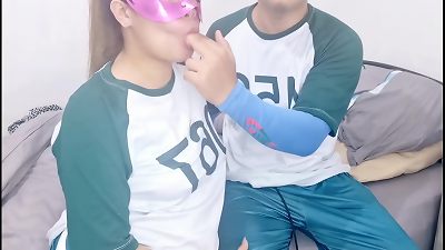 stepdad disturb me and nailed me,his jism in my mouth - Squid Game