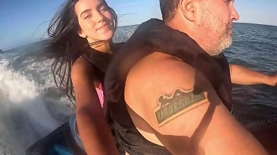 wild Jet Skiing in the river of Guaruj&aacute; - SP