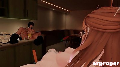 vrchat girl-on-girl threesome