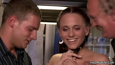 cuckold elder hubby watching teen wife poked by man