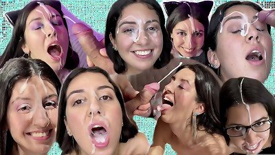 huge cumshot Compilation - Facials - cum in mouth - spunk swallowing