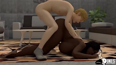 ebony educator takes a giant white lollipop up her ass during a lesson