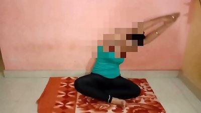 Indian stepmom doing super-fucking-hot yoga with son get hard pummeled with Hindi clear audio