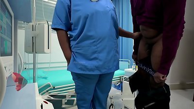 Indian nurse having fun with patient