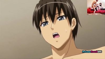 I deep-throat my husband's boss's prick and let him ravage me while we observe this UNCENSORED hentai