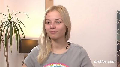 Ersties - super-fucking-hot platinum-blonde Uses a fucktoy to Get Off