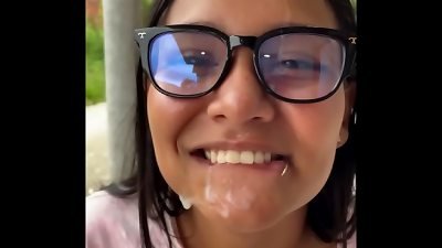 wonderful colombian fellating her neighbor's manhood in public is caught