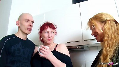 German senior Join aged wifey and giant dick spouse in 3some