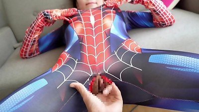 ã€Povã€‘Spider-Man got handjob! Embarrassing situation made her even hornier.