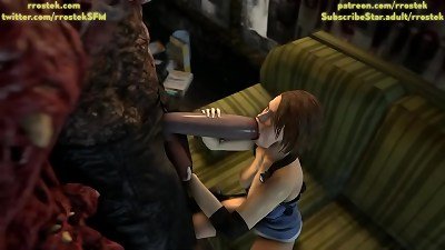 Jill Valentine getting a enormous Surprise 3 dimensional cartoon