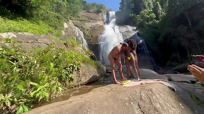 behind-the-scenes fledgling flick with the 18-year-old ebony girl taking part in the waterfall outdoors (COMPLETE ON red AND CHER)