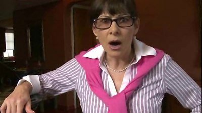 huge-titted stepmom Alexandra Silk caught teenage gargling her BFs shaft