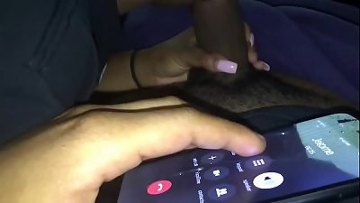 Suckin my schlong while calling boyfriend