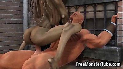 steaming 3-dimensional animation monster babe getting drilled hard