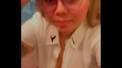 stunning trampy Latina teenage amateur gets facial