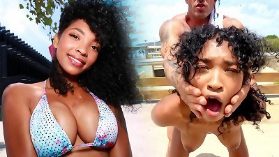 ebony latina gets fucked outside in the street