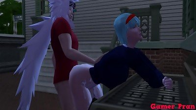 anime porn ecchi Cap 16 jiraiya fucking outdoors with bulma and number 17 witness how he is unfaithful to vegeta also wants to join to make a threesome