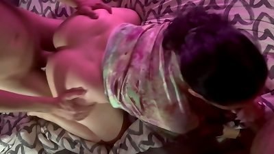 Making a threesome with my hubby and my lover in our HOME