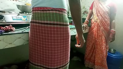 dominatrix got the obedient fuck-stick to fuck her vagina in the kitchen! Desi hardcore pornography in clear Hindi voice
