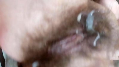 jizz on wooly vulva