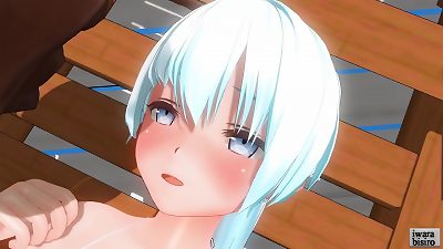 Kancolle tastey damsels doing manga on the beach