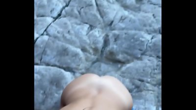 Risky Beach blowjob with sloppy teen Model - pov Backstage blowjob