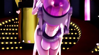 3 dimensional MMD Haku Yowane futanari Dance