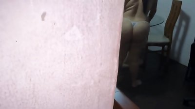 Cleaning the house without any clothes