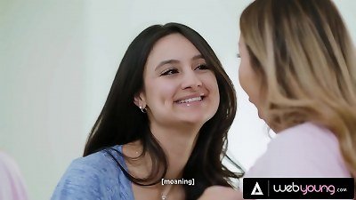 babes Eliza Ibarra, Kyler Quinn, Kimmy Kimm, & Nicole Doshi compete In nip deep-throating & Face poking