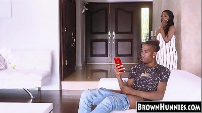 Chocolate sheer pleasure Sarah Banks idolizing big black rod