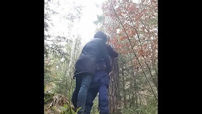 milf pegging in the woods