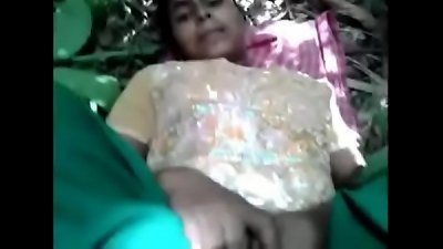 Desi female first time tear up in jangol with village dame