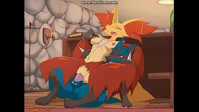 Delphox ravaged by Lucario Animated